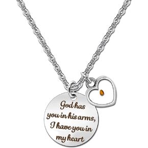 God Has You in His Arms I Have You in My Heart Necklace Loss Memorial Jewelry Sympathy Gift Y819