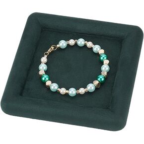 Velvet Jewelry Display Holder Round Gray Jewelry Tray Dish Showcase Display Organizer Trinket Storage for Women Ring Earring Necklace Pendants Bracelet Watch Velvet Buttons Box