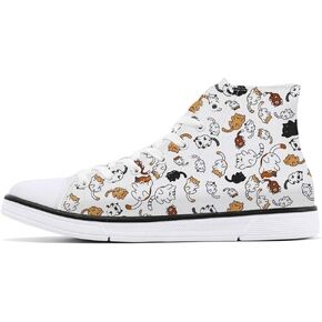Shoes for Women Animal Printed Shoes High Tops Ladies Cute Cat Shoes for Women Spring Shoes Cat Dog Print Shoes for Women