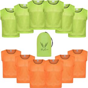 HighLine LITEMESH Pinnies Scrimmage Vests Team Practice Jersey for Child Youth/Teen & Adult (12 Jerseys) Lightweight Pinnies