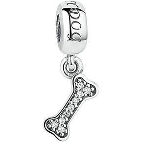 ABAOLA Dog Bone Charm 925 Sterling Silver Dog Paw Charm fit for Women Charms Bracelets