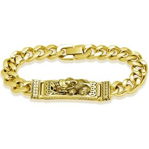 HJ HUAJ Feng Shui Bead Bracelet Chinese Bracelet with Hand Carved Black Amulet Bead Bracelet Pi Xiu for Attracting Wealth and Good Luck for Women Men