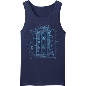 Police Call Box Tank Top Leonardo Da Vinci Vitruvian Style Shirt