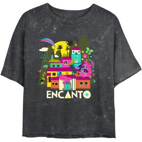 Disney Encanto Gold Women's Bombard Wash Short Sleeve Crop Tee