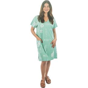 INGEAR Beach Summer Shift Dress Short Cotton Tee Dress Cover up