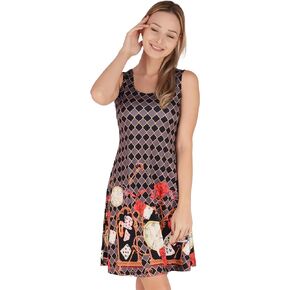 CowCow Womens Unicorn Alice Wonderland Rabbit Princess Aladdin Drawfs Mermaid Sleeveless Dress, XS-5XL