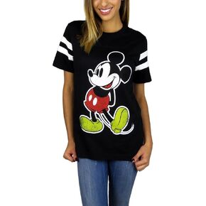 Disney Womens Mickey Mouse Varsity Football Tee