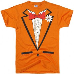 DIRTYRAGZ Men's Dumb and Dumber Tuxedo Shirt, Funny Tux Costume, Vintage Tees for Men Graphic Tee