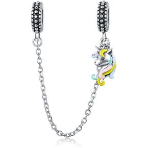 Animal Safety Chain 925 Sterling Silver Rubber Spacer Stopper Beads fit Pandora Style Bracelet