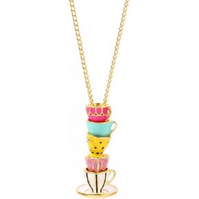 Stackable 3D Coffee Cup Pendant Necklaces.Long Enamel Glaze Teacup Pendant Necklaces Creative Necklace Jewelry Gifts for Women Men
