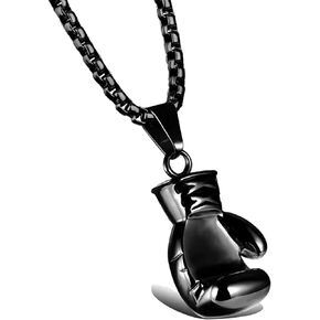 Men's Pendant Necklace Boxing Gloves Personality Pendant Necklace Domineering Men's Stainless Steel Necklace Men's Jewelry