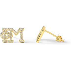 Sorority Shop Phi Mu Earrings — PM 18K Gold Plated Sorority Gifts Earrings, Long-Lasting Phi Mu Gifts for Women