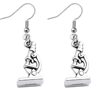 Microscope Dangle Earrings DNA Double Earrings Scientist Gifts Biology Chemistry Teacher Gift Science Nerd Jewelry Gifts