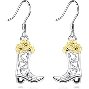 أقراط رعاة البقر من AXELUNA أقراط من الفضة الإسترلينية أقراط راعية البقر هدية مجوهرات عباد الشمس للنساء والفتيات in Kuwait