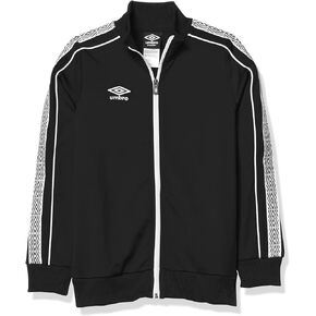 Umbro Boy's Youth Diamond Full Zip Jacket, Black Beauty/White