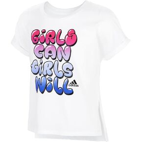 adidas Girls' Short Sleeve Dolman Waist Graphic Tee in Saudi Arabia