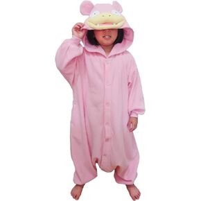 SAZAC Kigurumi - Pokemon - Slowpoke - Onesie Jumpsuit Halloween Costume -Kids Size (5-9 Year Old) Pink