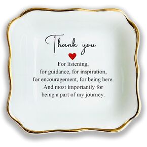 HatafaFurni Thank You Gift, Gift For Friend Coworker Women Girl Sister Teacher, Ring Dish, Ceramic Jewelry Dish, Jewelry Holder, Trinket Tray, Friendship Gift, Soul Sister Presents, Wedding Gift