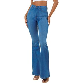 VIBRANT M.i.U. Women’s Flare Jeans – High Waisted Bell Bottom Casual Denim Classic Flared Pants with Pockets
