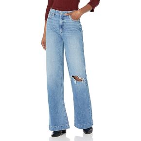 PAIGE Women's Leenah 32" High Rise Wide Leg in Rock on Destructed