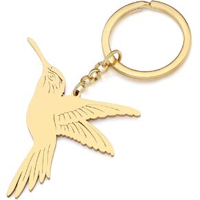 RAIDIN Stainless Steel Gold Cute Hummingbird Pigeon Birds Keychain Keyring for Women Girls Gift Car Purse Keys Accessories