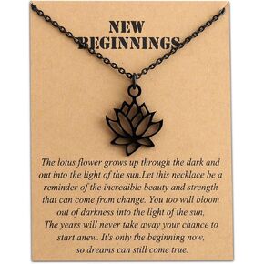 Yoga Lotus Flower Aum Om Ohm Sanskrit Symbol Pendant Necklace Spiritual Jewelry Inspirational Gift Gift in Kuwait