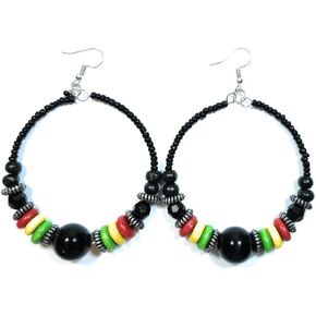 Teri's Boutique Rasta Reggae Style Beaded BRYG Women Fashion Dangle Earrings