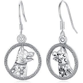 CUOKA MIRACLE Chinese Zodiac Earrings,925 Sterling Silver Animal Paper-cut Style Dangle Earrings Vintage Retro Jewelry Zodiac Jewelry Gifts for Women Girls Birthday Christmas