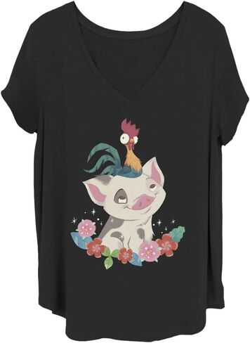 Disney Women's Moana Tropical Buddies Junior's Plus Short Sleeve Tee Shirt in Saudi Arabia
