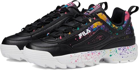 Fila Disruptor II DIY (طفل كبير) أسود/أبيض/وردي صادم 4.5 طفل كبير M in Saudi Arabia