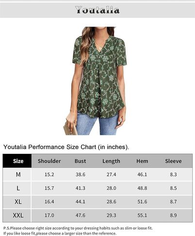 Youtalia Women's V Neck Blouse Short Sleeve Knit Tops Casual Ladies Work Shirts in Saudi Arabia