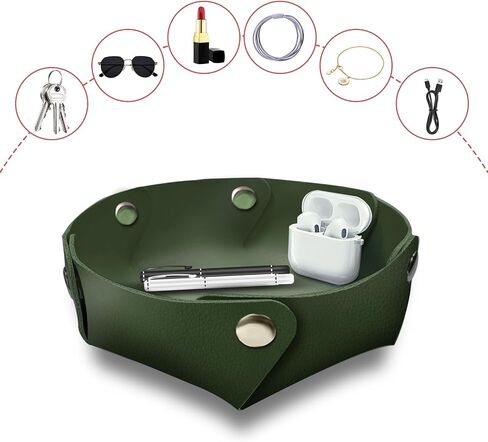 PU Leather Tray Jewelry Tray,Table Tray Bedside Nightstand Desk Tray,Decorative Portable Entryway Desktop Catchall Trays for Phone Wallet Coin Change Nightstand Key Tray (Red) in Saudi Arabia