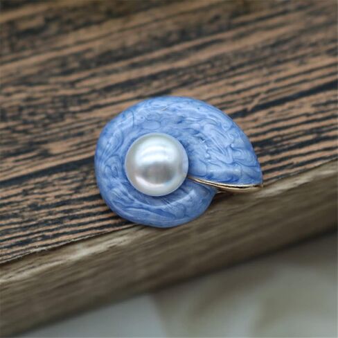 Snail Brooch Pearls Sea Animal Brooch Lapel Pin Scarf Sweater Clip Colorful Brooches Jewelry Accessories Marine Animal Brooch Women Safety Pin, Metal, no gemstone in Kuwait