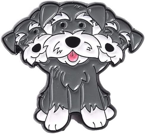 Schnauzer Dog Happy Smile Sad Moods المينا بروش دبوس للمالك البيطري in Kuwait