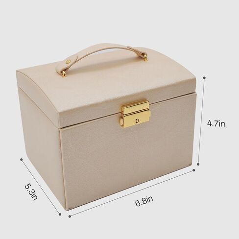 منظم مجوهرات من 3 طبقات - تصميم موفر للمساحة وتخزين متعدد الاستخدامات للخواتم والأقراط والقلائد والأساور - المنظم المثالي للإكسسوارات الأنيقة (أزرق داكن، بدون أجنحة) in Kuwait