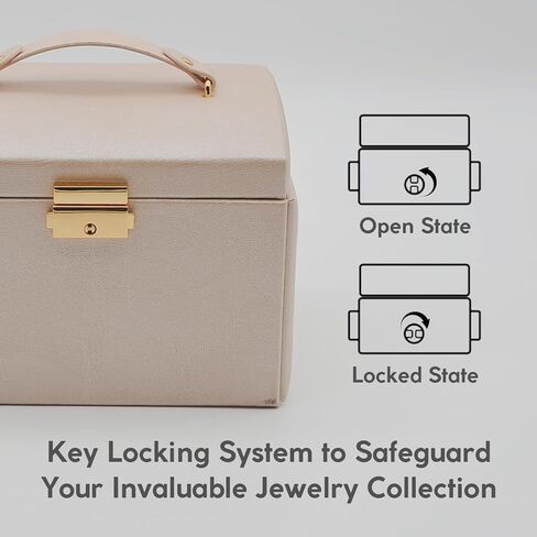 منظم مجوهرات من 3 طبقات - تصميم موفر للمساحة وتخزين متعدد الاستخدامات للخواتم والأقراط والقلائد والأساور - المنظم المثالي للإكسسوارات الأنيقة (أزرق داكن، بدون أجنحة) in Kuwait