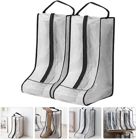 INOOMP 4 Pcs Boot Storage Bag Clear Shoe Cases Storage Shoe Box Clear Storage Bags Sundries Packaging Bag Cloth Shoe Bags Zipper Shoe Bag Home Supply Shoe Bag with Zipper Boots Pouch Pvc in Kuwait