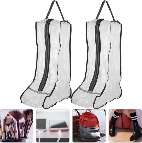 INOOMP 4 Pcs Boot Storage Bag Clear Shoe Cases Storage Shoe Box Clear Storage Bags Sundries Packaging Bag Cloth Shoe Bags Zipper Shoe Bag Home Supply Shoe Bag with Zipper Boots Pouch Pvc in Kuwait