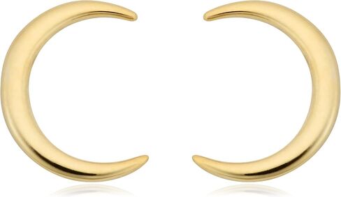 Kooljewelry 14k Yellow Gold High Polish Crescent Moon Stud Earrings in Saudi Arabia