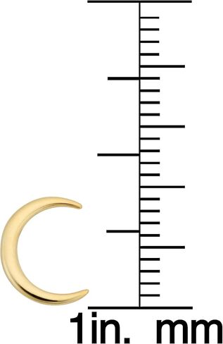 Kooljewelry 14k Yellow Gold High Polish Crescent Moon Stud Earrings in Saudi Arabia