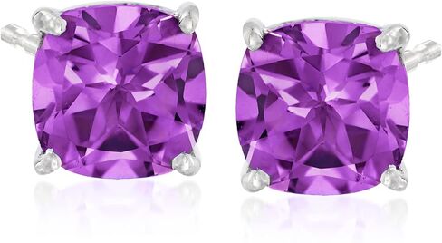 Ross-Simons 4.90 ct. t.w. Amethyst Stud Earrings in Sterling Silver in Saudi Arabia