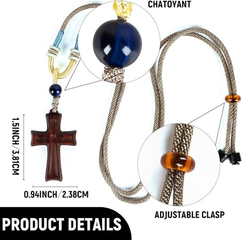 ZYUCWTS Nature Wooden Cross Necklace Jewelry for Women Men Catholic Gifts Wood Crafts Rear View Mirror Crucifix Pendant Hanging in Saudi Arabia