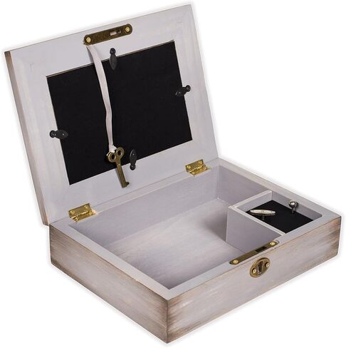 Cottage Garden Be Strong and Courageous Grey Distressed Locket Music Box Plays Amazing Grace in Saudi Arabia