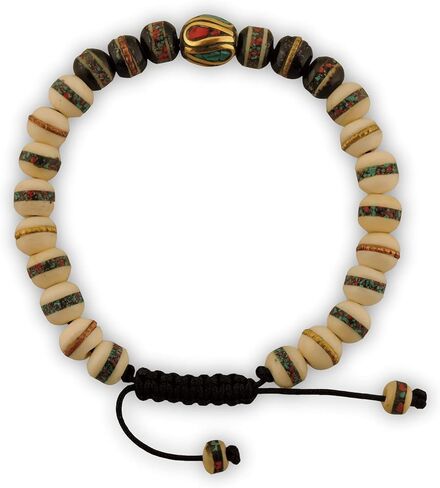 Embedded Medicine Bracelet Yoga Healing Beads Adjustable Wrist Mala Many Color Choices (White/Black/) in Kuwait