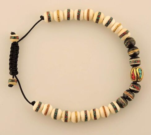 Embedded Medicine Bracelet Yoga Healing Beads Adjustable Wrist Mala Many Color Choices (White/Black/) in Kuwait