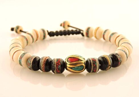 Embedded Medicine Bracelet Yoga Healing Beads Adjustable Wrist Mala Many Color Choices (White/Black/) in Kuwait