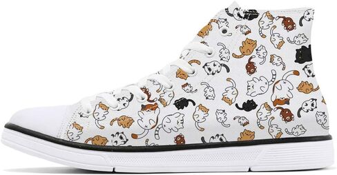 Shoes for Women Animal Printed Shoes High Tops Ladies Cute Cat Shoes for Women Spring Shoes Cat Dog Print Shoes for Women in Saudi Arabia