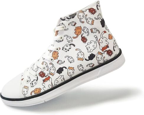 Shoes for Women Animal Printed Shoes High Tops Ladies Cute Cat Shoes for Women Spring Shoes Cat Dog Print Shoes for Women in Saudi Arabia