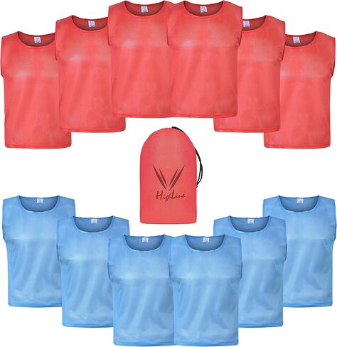 HighLine LITEMESH Pinnies Scrimmage Vests Team Practice Jersey for Child Youth/Teen & Adult (12 Jerseys) Lightweight Pinnies in Saudi Arabia
