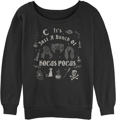 Disney Women's Bunch of Hocus Pocus Junior's Raglan Pullover with Coverstitch in Saudi Arabia